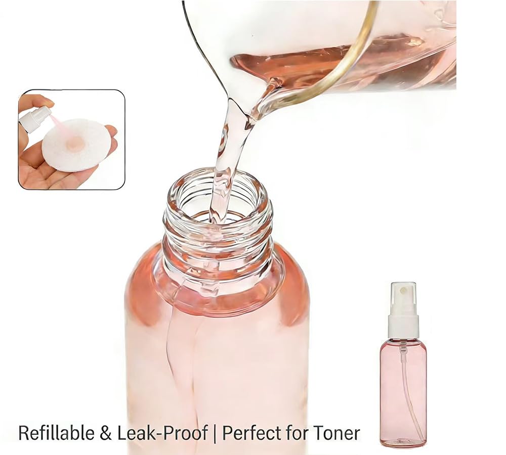 1 Oz Travel Spray Bottles, Thickened Reusable Refillable Plastic Sprayers 2 Pack