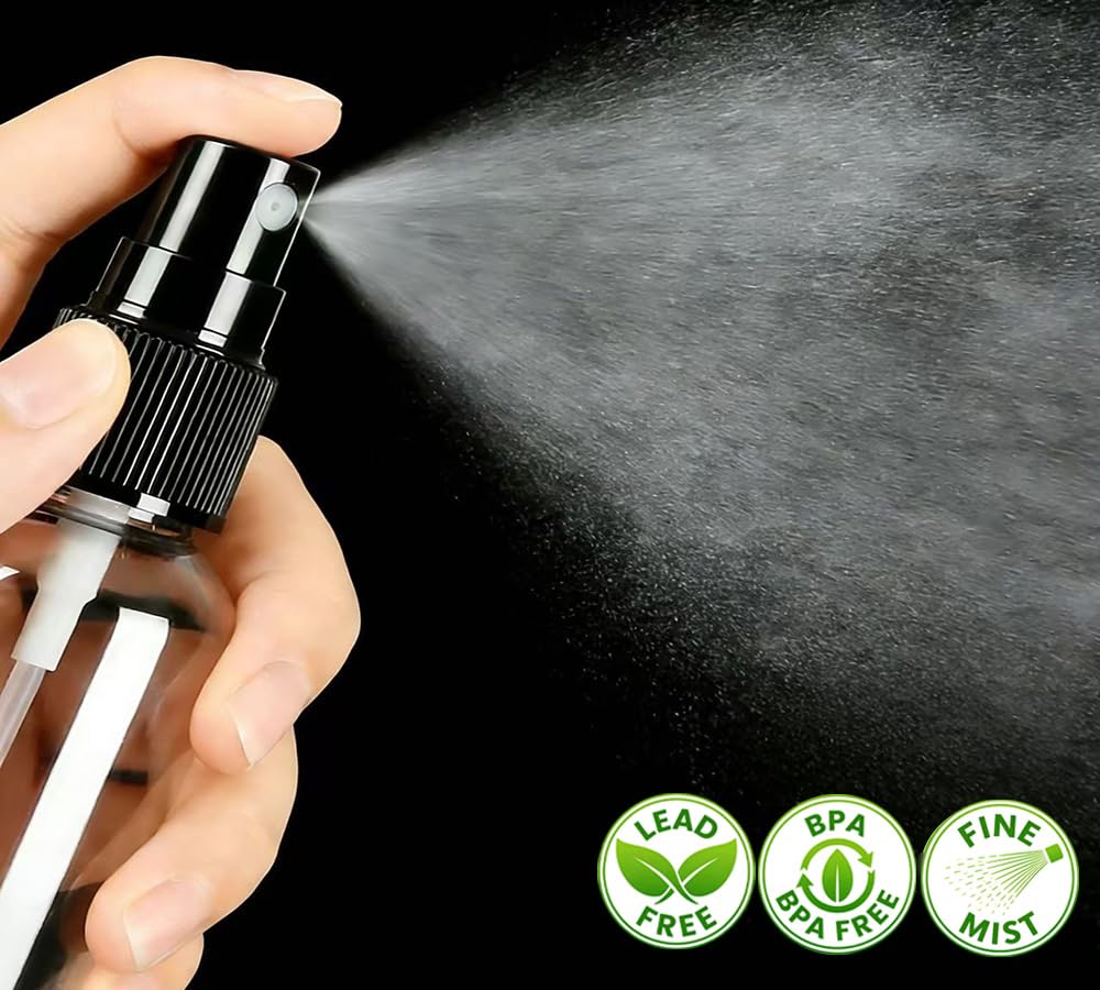 1 Oz Travel Spray Bottles, Thickened Reusable Refillable Plastic Sprayers 2 Pack