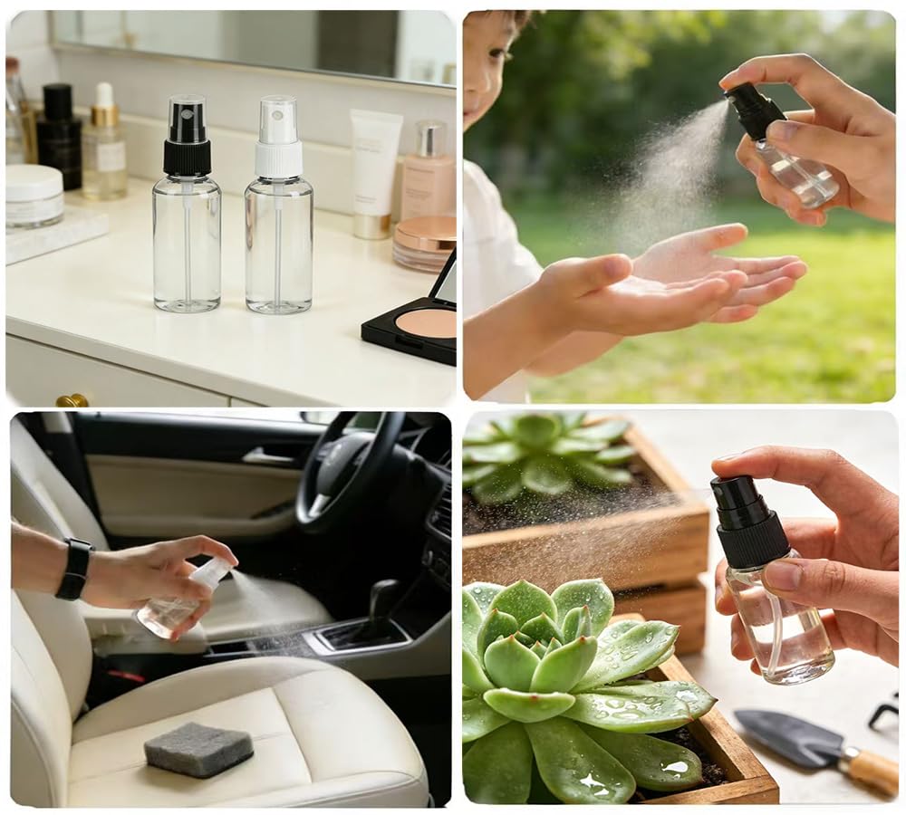 1 Oz Travel Spray Bottles, Thickened Reusable Refillable Plastic Sprayers 2 Pack