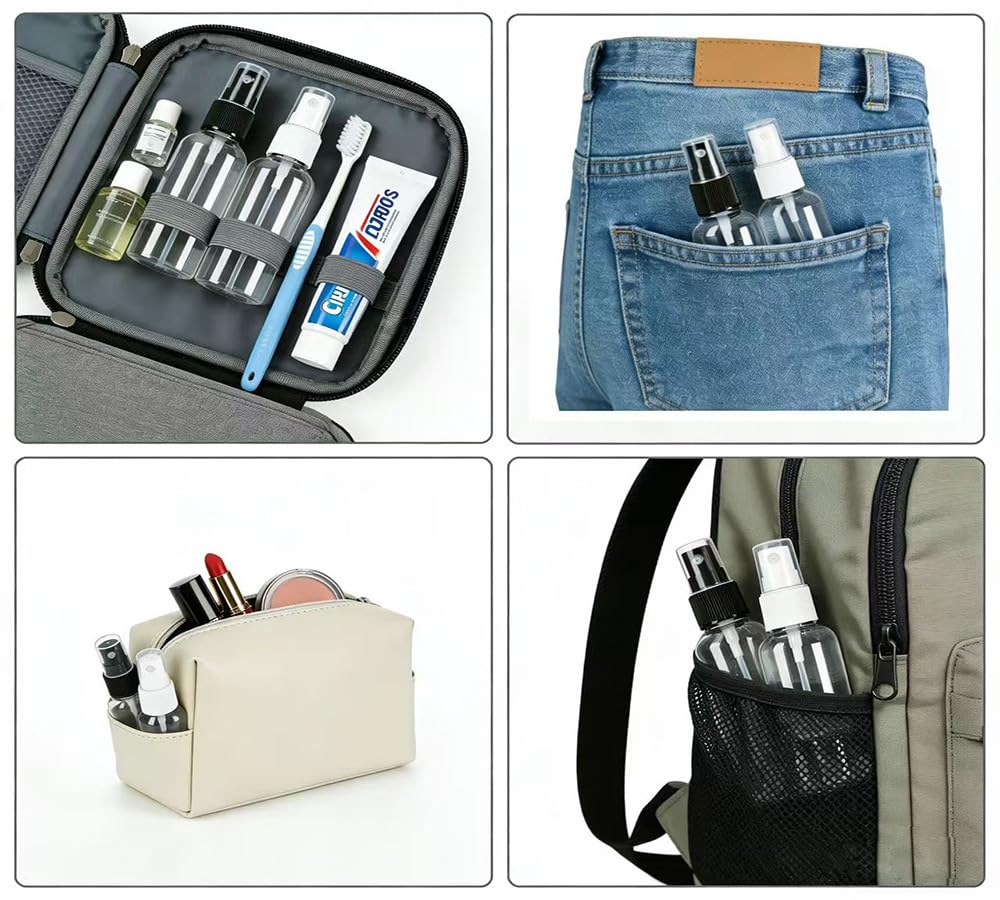 1 Oz Travel Spray Bottles, Thickened Reusable Refillable Plastic Sprayers 2 Pack