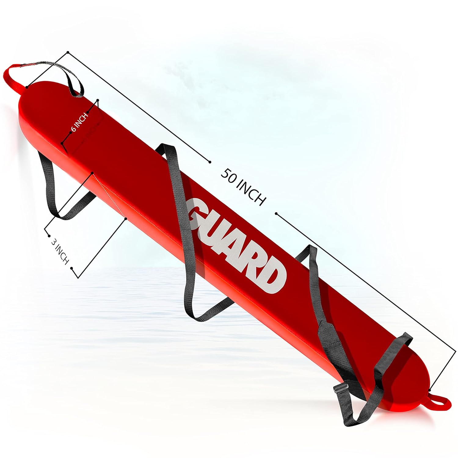 ASA TECHMED Lifeguard Rescue Tube for Home and Commercial Use - Ideal for Lifeguard and Personal Pool - Includes Matching Whistle