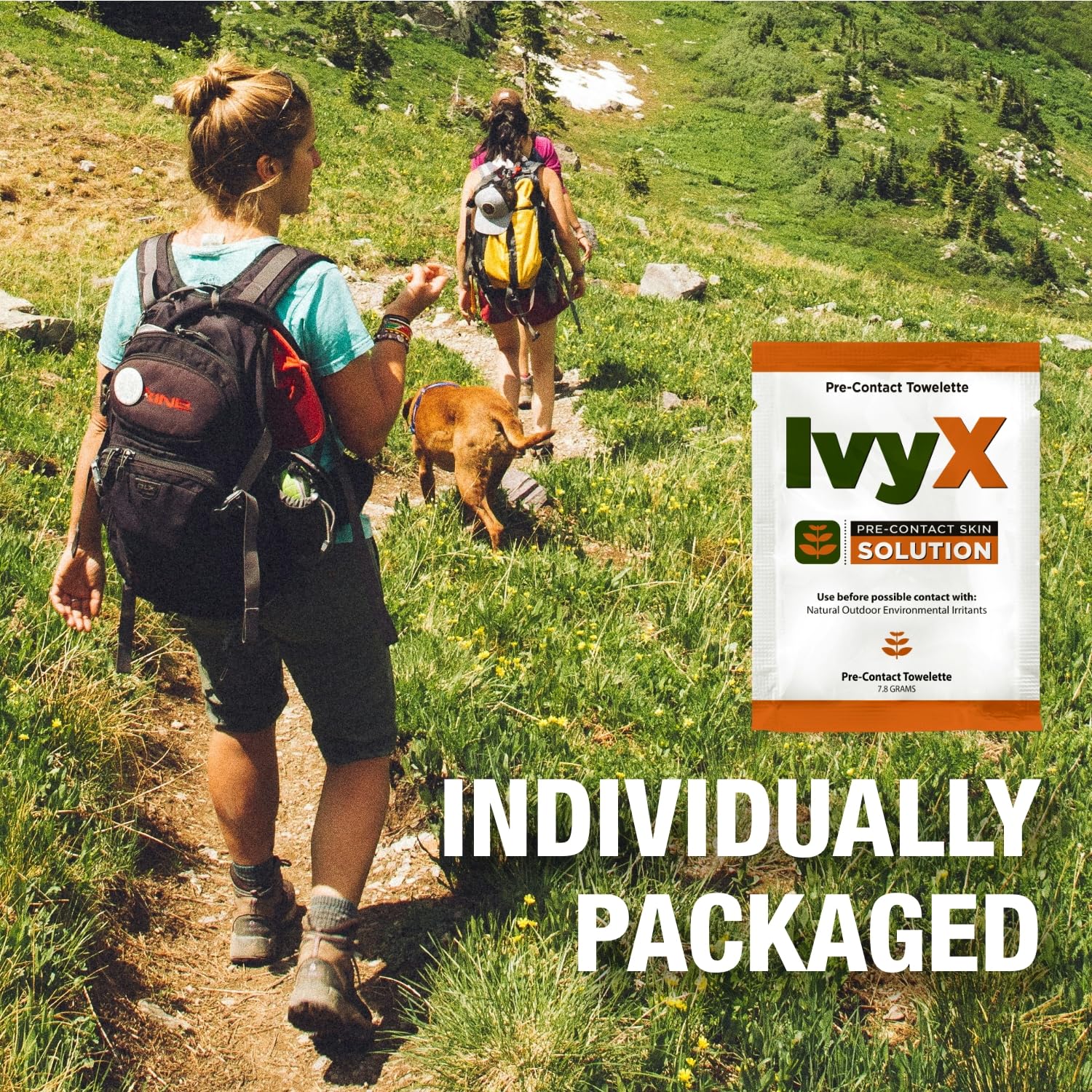 CoreTex Ivy X Pre-Contact Poison Ivy Wipes with Resealable Travel Bag - Pack of 15 Single-Use Barrier Wipes - Also Works on Poison Oak & Sumac Oils - Quick Dry & Chalk-Free Formula