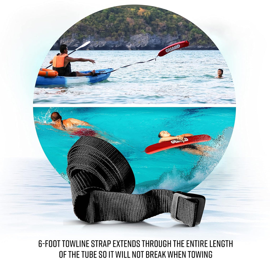 ASA TECHMED Lifeguard Rescue Tube for Home and Commercial Use - Ideal for Lifeguard and Personal Pool - Includes Matching Whistle